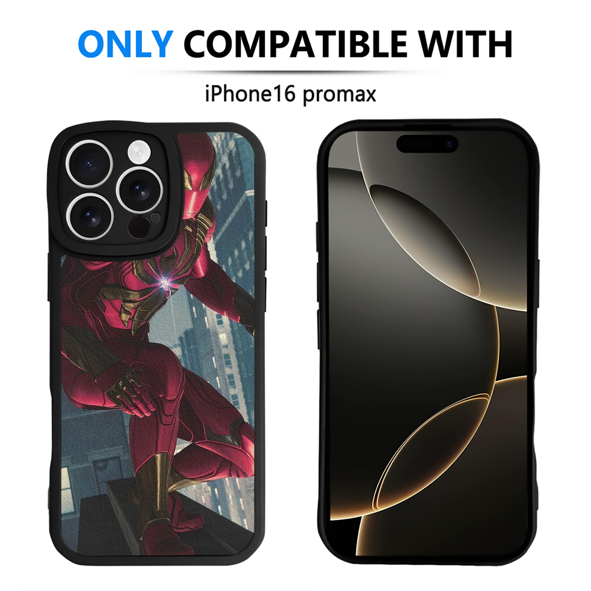 （画像用） Spider Man スパイダーマン 【iPhone 16シリーズ対応】シリコンスマホケース（レザー調） 材質：シリコン